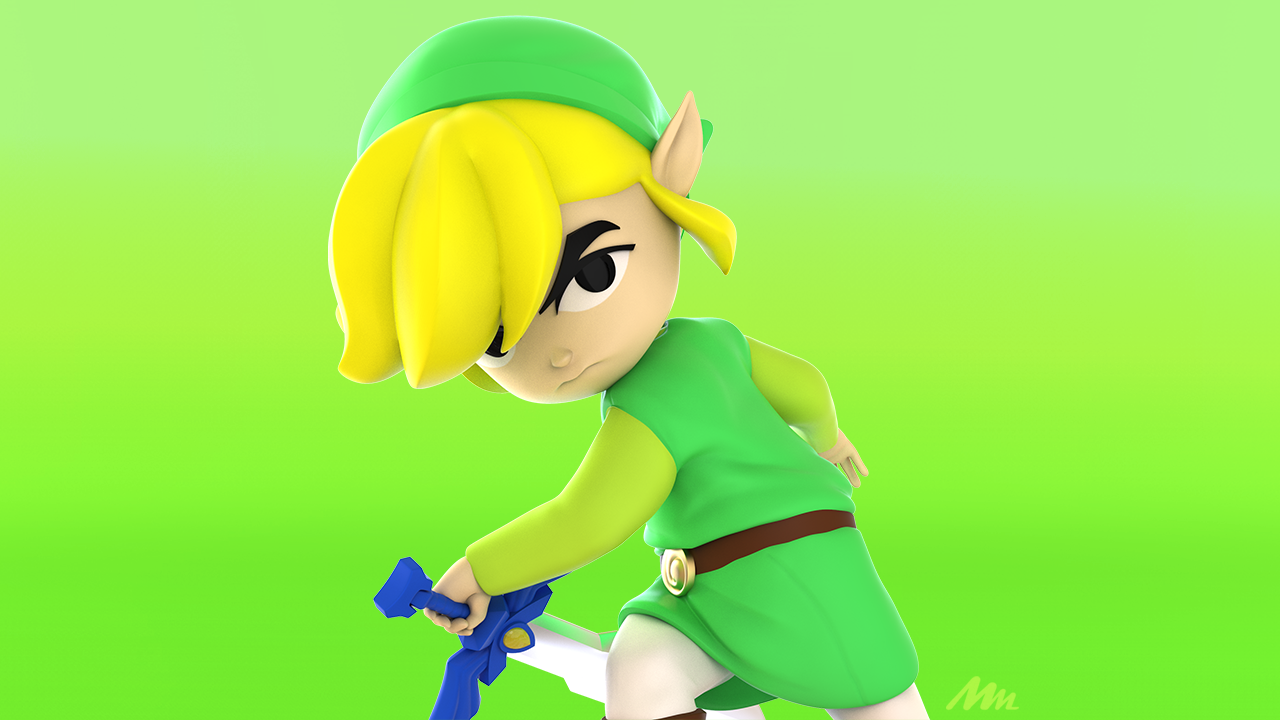 Toon Link 3d Zbrush model by Mike Mincey Art for #6fanartchallenge. Zelda is owned by Nintendo